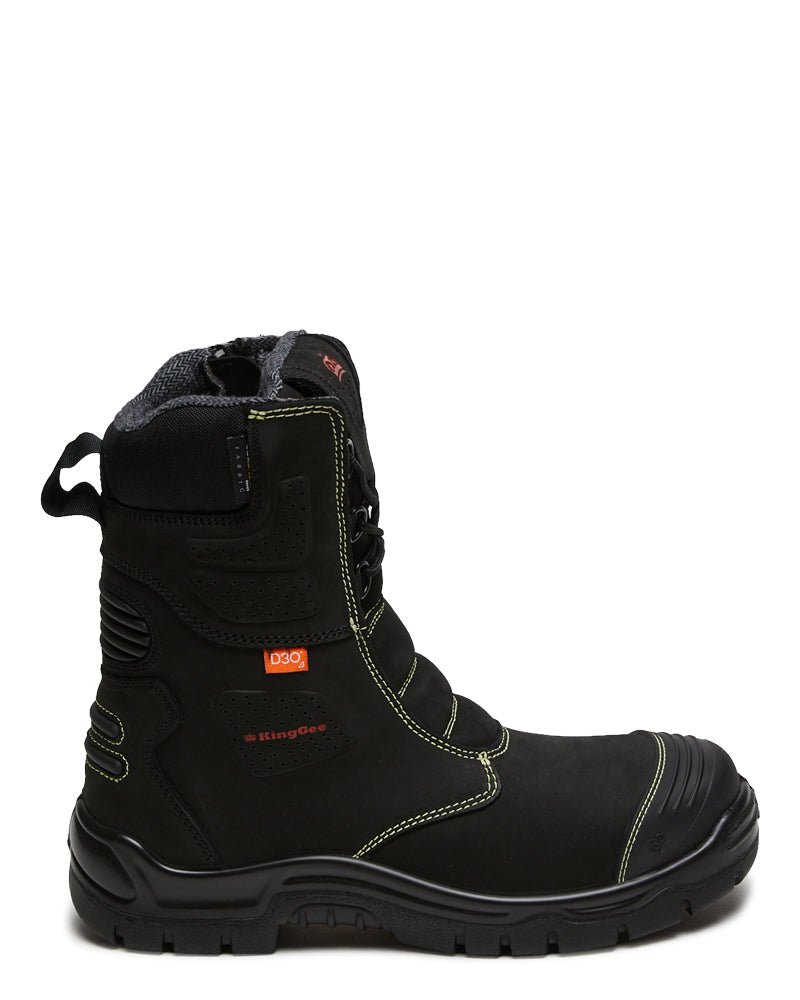 Bennu Rigger High Leg Zip Side Safety Boot - Black