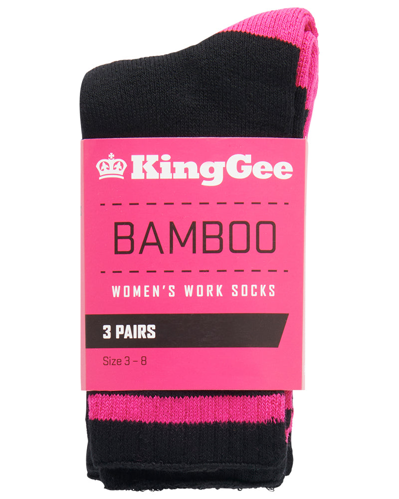 Bamboo Socks 3 pack - Black/Pink