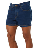 Denim Trucker Shorts - Denim