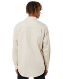 Closed Front Cotton Twill Shirt LS - Stone