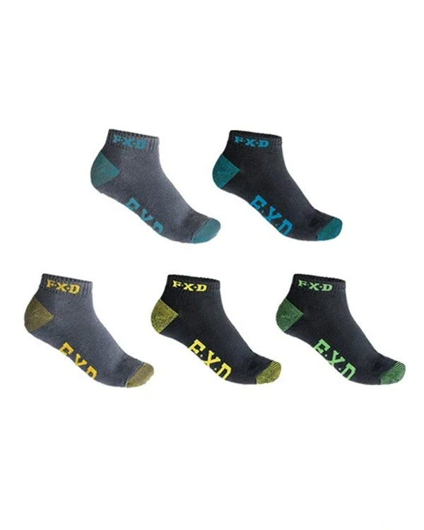 SK-3 Assorted 5PK Ankle Socks - Black