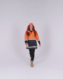 Womens H Taped Hi Vis Rain Coat - Orange/Navy