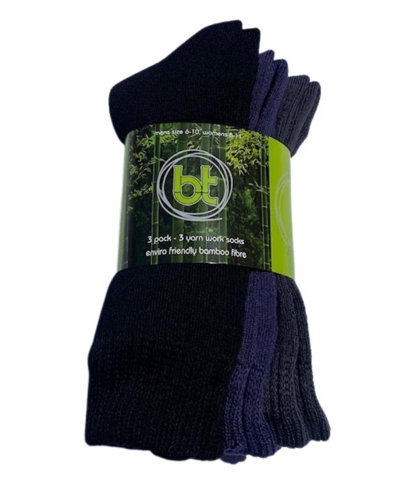 Bamboo Textiles 3 Yarn 3 Pack Socks - Navy/Black/Slate | Buy Online