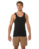 Bamboo Singlet - Black