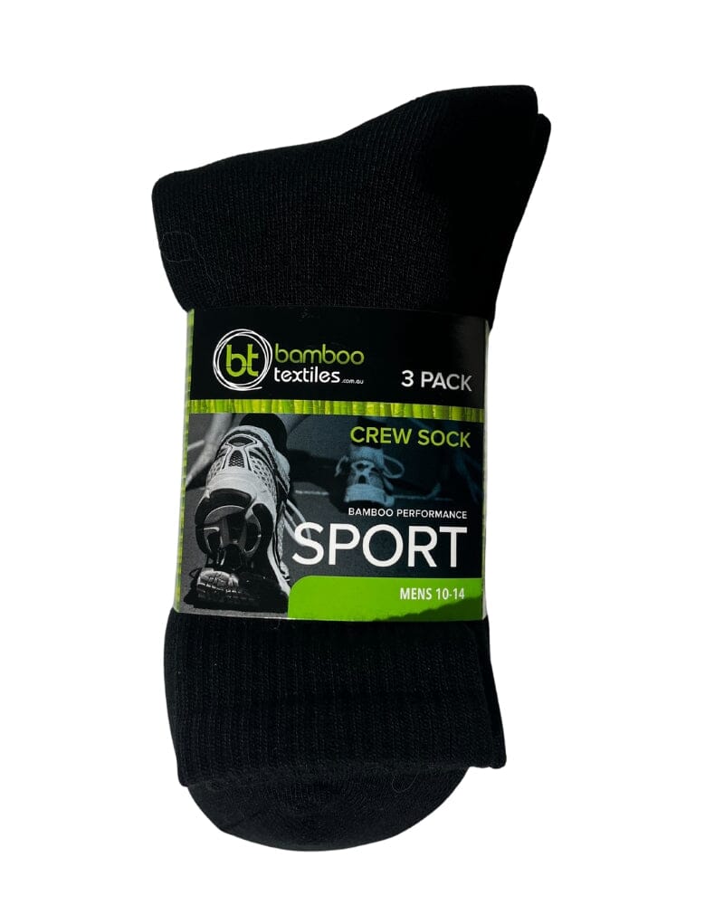 Bamboo Textiles Crew Socks 3 Pack Black Buy Online