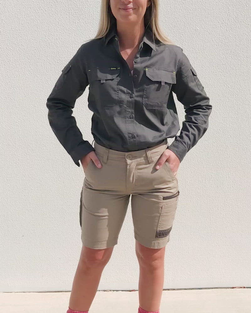 Khaki work on sale shorts womens