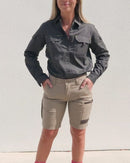 WS-3W Ladies Stretch Work Shorts - Khaki