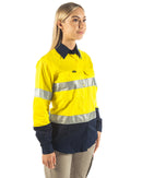 3M Taped Hi Vis Cool Lightweight LS Shirt - Yellow/Navy