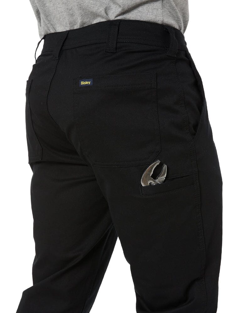 Stretch Cotton Drill Work Pants - Black