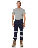 Taped Biomotion Stretch Cotton Drill Cargo Cuffed Pants - Navy