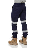 Tradies Taped Biomotion Stretch Cotton Drill Cargo Cuffed Pants 2 Value Pack - Navy
