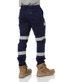 Tradies Taped Biomotion Stretch Cotton Drill Cargo Cuffed Pants 2 Value Pack - Navy