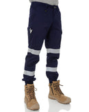 Taped Biomotion Stretch Cotton Drill Cargo Cuffed Pants - Navy