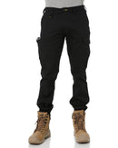 Tradies Stretch Cotton Drill Cargo Cuffed Pants 2 Value Pack - Black