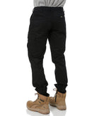 Tradies Stretch Cotton Drill Cargo Cuffed Pants 2 Value Pack - Black