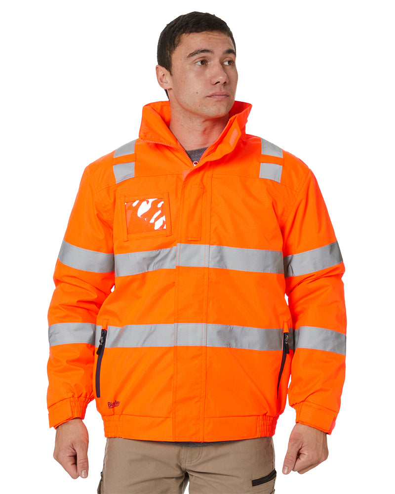 Bisley Hi Vis Taped Wet Weather Bomber Jacket Orange Buy Online