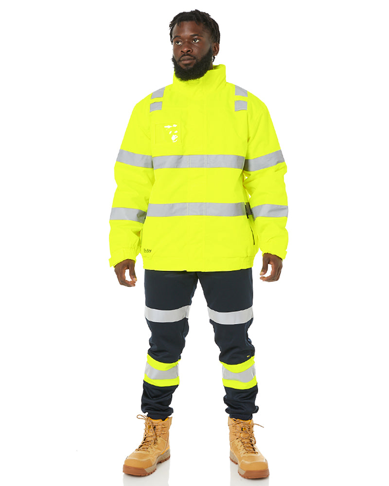 Hi Vis Taped Wet Weather Bomber Jacket - Yellow