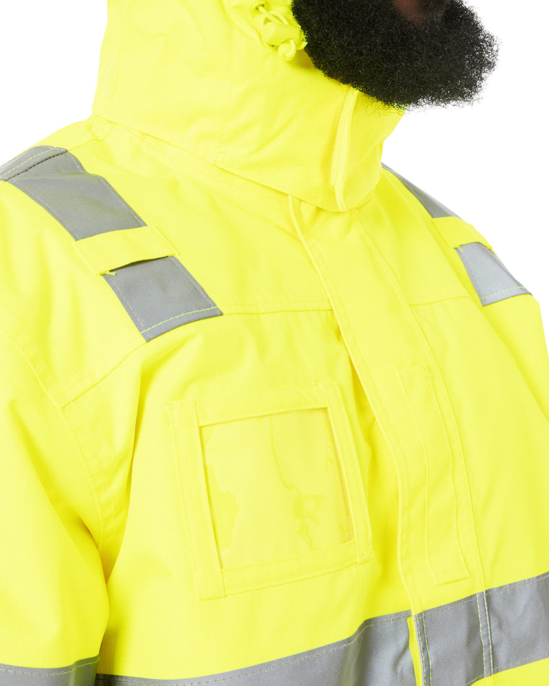 Hi Vis Taped Wet Weather Bomber Jacket - Yellow