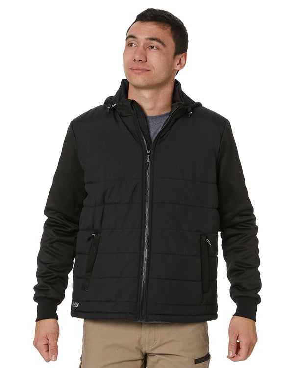 Flex and Move Puffer Fleece Hooded Jacket - Black