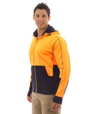Hi Vis Fleece Hoodie - Orange/Navy