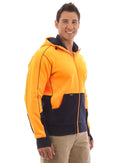 Hi Vis Fleece Hoodie - Orange/Navy