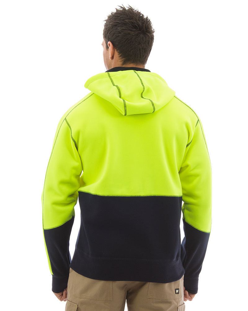 Hi Vis Fleece Hoodie - Yellow/Navy