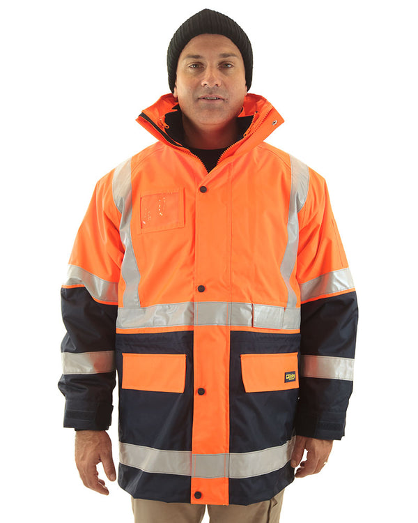 5 in 1 Rain Jacket - Orange/Navy