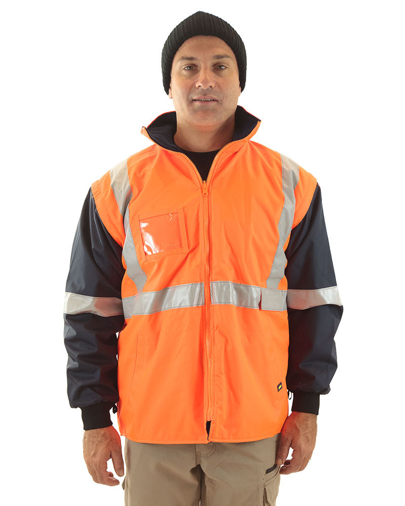 Bisley 5 in 1 Rain Jacket Orange Navy Buy Online