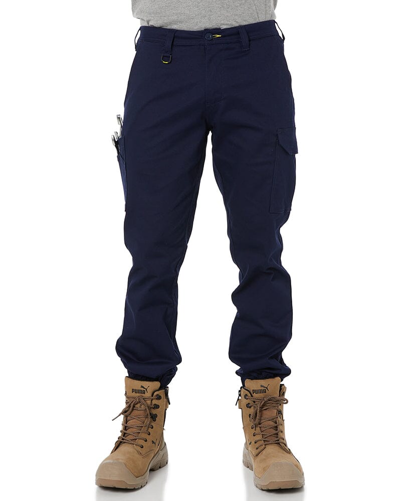 Bisley Stretch Cotton Drill Cargo Cuffed Pants - Navy | Buy Online