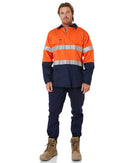 Stretch Cotton Drill Cargo Cuffed Pants - Navy