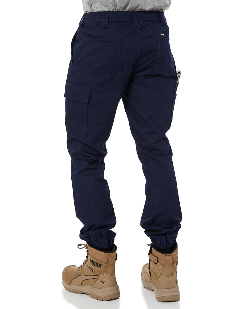 Bisley Stretch Cotton Drill Cargo Cuffed Pants - Navy | Buy Online