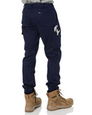 Tradies Stretch Cotton Drill Cargo Cuffed Pants 2 Value Pack - Navy