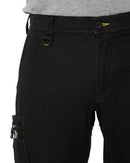 Flex and Move Stretch Denim Cargo Cuffed Pants - Black