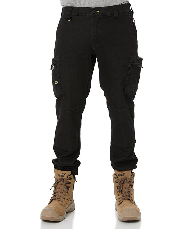 Flex and Move Stretch Denim Cargo Cuffed Pants - Black