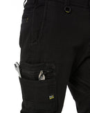 Flex and Move Stretch Denim Cargo Cuffed Pants - Black