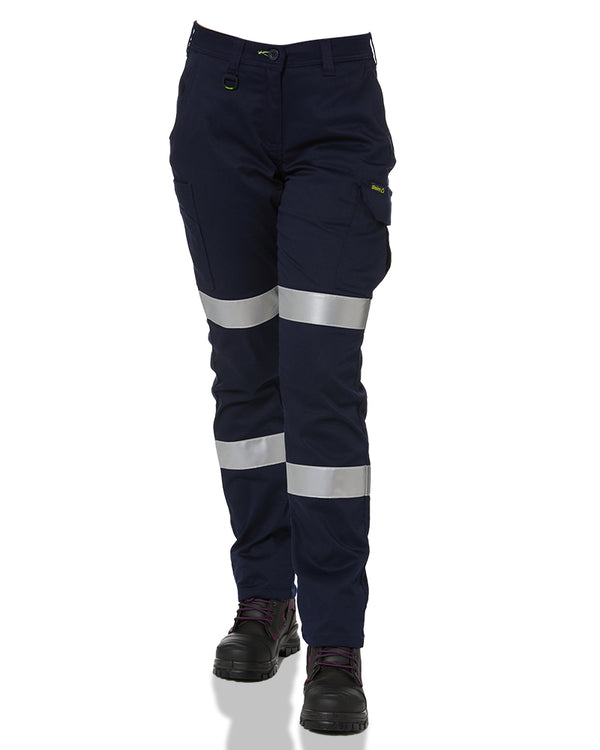 Womens Taped Biomotion Recycled Cargo Work Pants - Navy