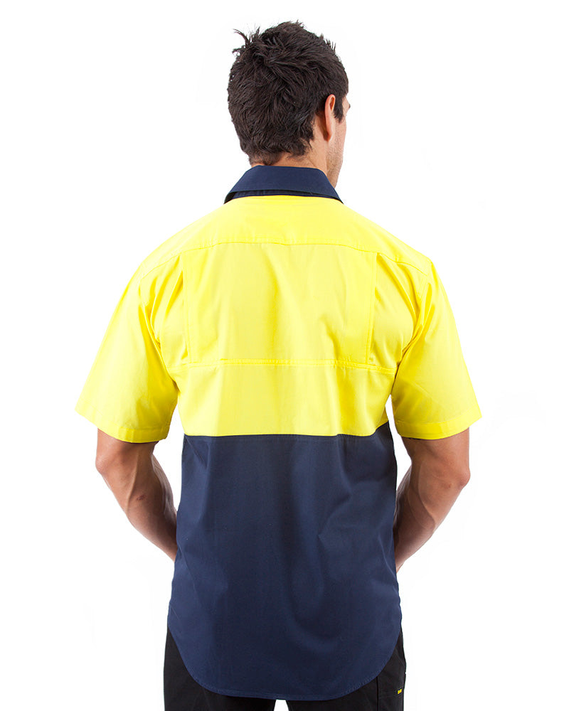 Cool Lightweight Drill Shirt SS - Yellow/Navy