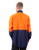 Hi Vis Drill Shirt LS - Orange/Navy