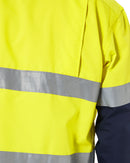 Hi Vis Recycled LS Drill Shirt - Yellow/Navy