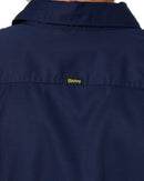 Closed Front Mens Lightweight LS Drill Shirt - Navy
