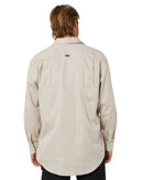 Closed Front Mens Lightweight LS Drill Shirt - Sand