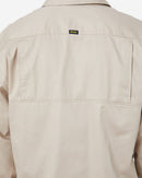Closed Front Mens Lightweight LS Drill Shirt - Sand