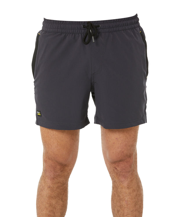 Flex and Move 4-Way Stretch Elastic Waist Short - Charcoal