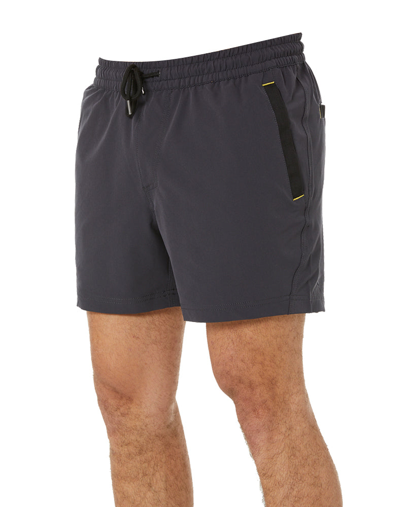 Flex and Move 4-Way Stretch Elastic Waist Short - Charcoal