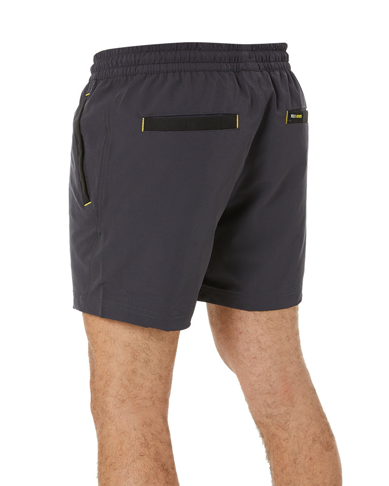 Flex and Move 4-Way Stretch Elastic Waist Short - Charcoal