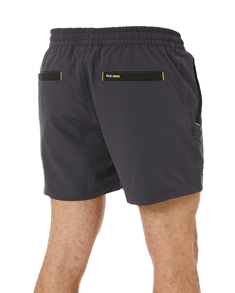 Flex and Move 4-Way Stretch Elastic Waist Short - Charcoal