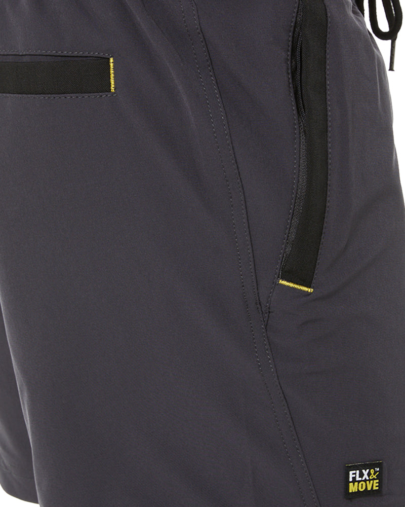 Flex and Move 4-Way Stretch Elastic Waist Short - Charcoal