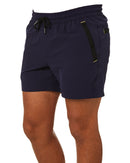 Flex and Move 4-Way Stretch Elastic Waist Short - Navy