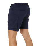 Stretch Cotton Elastic Waist Cargo Short - Navy