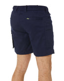 Stretch Cotton Elastic Waist Cargo Short - Navy
